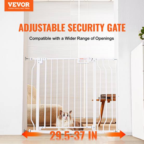 Vevor - Barrière de sécurité extensible 75–99 cm, hauteur 76 cm, grande ouverture 180° >53 cm, installation sans perçage ou fixe, double verrouillage. - Image 2