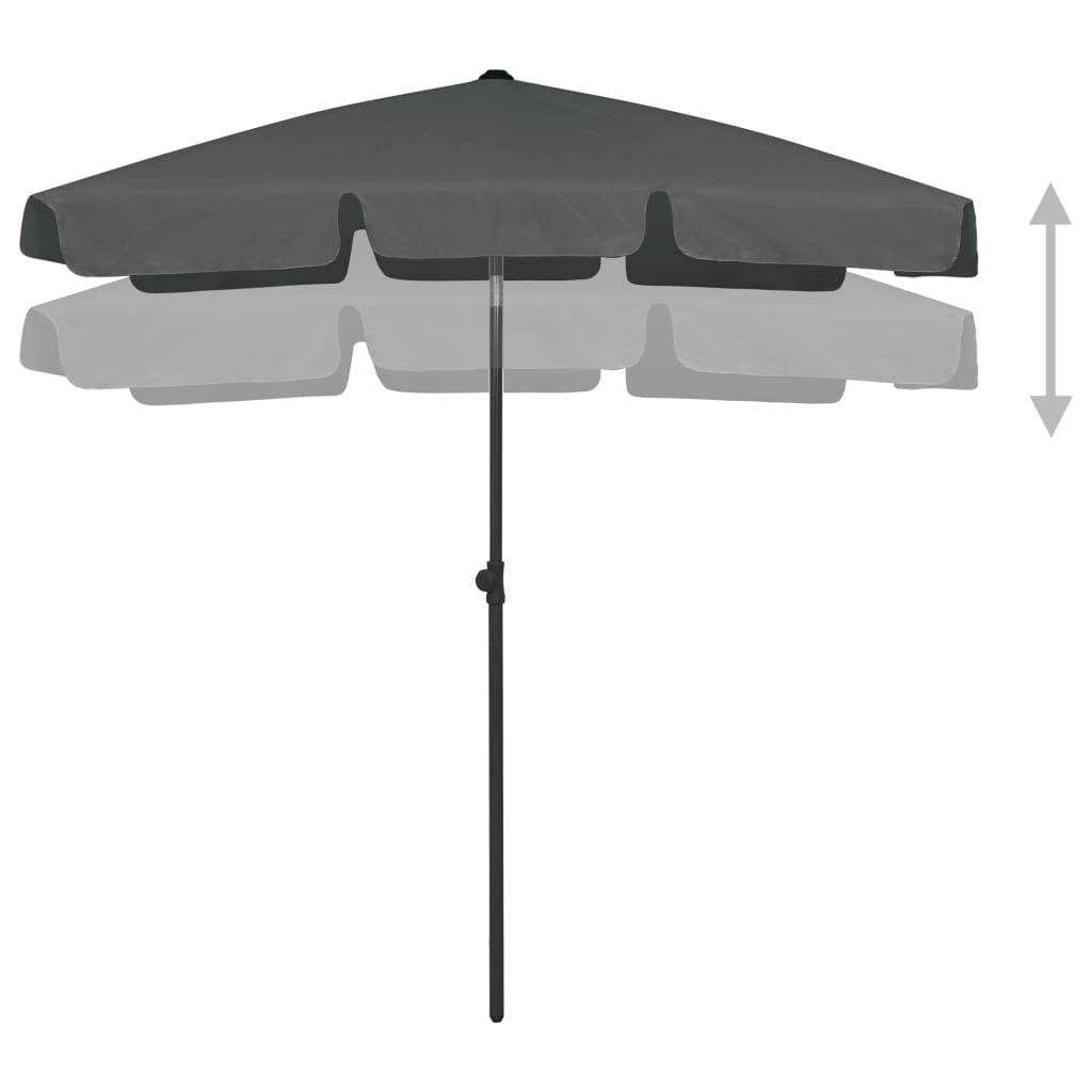 Helloshop26 - Parasol de plage 180 x 120 cm anthracite - Imagen 3