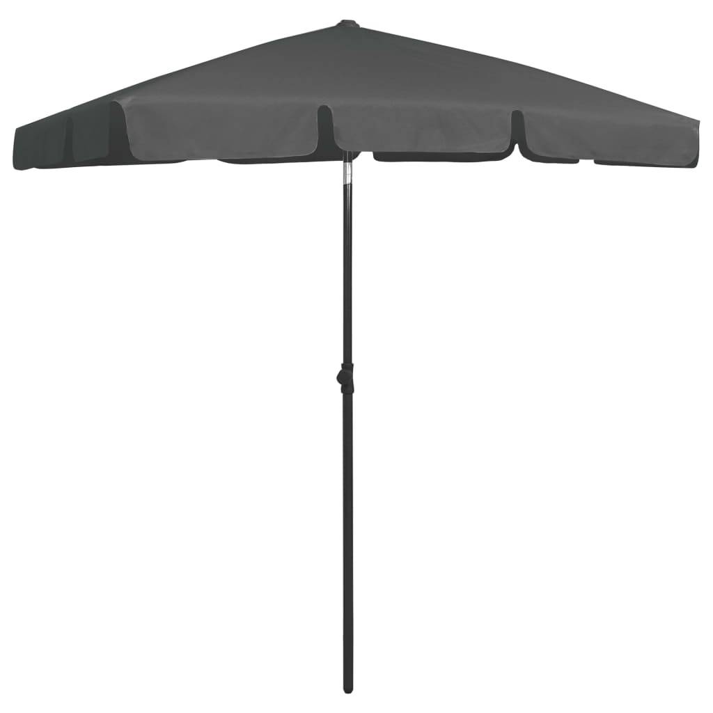 Helloshop26 - Parasol de plage 180 x 120 cm anthracite - Imagen 2