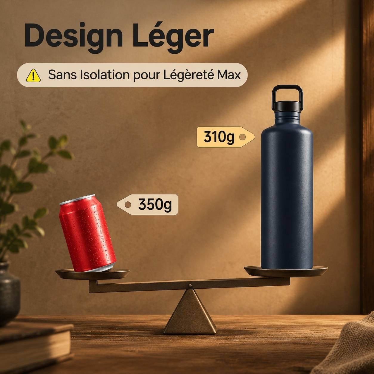 Bouteille Eau 2L Acier Inoxydable Avec 2 Couvercles et Support Conçue pour Sport Voyage Randonnée - Image 2
