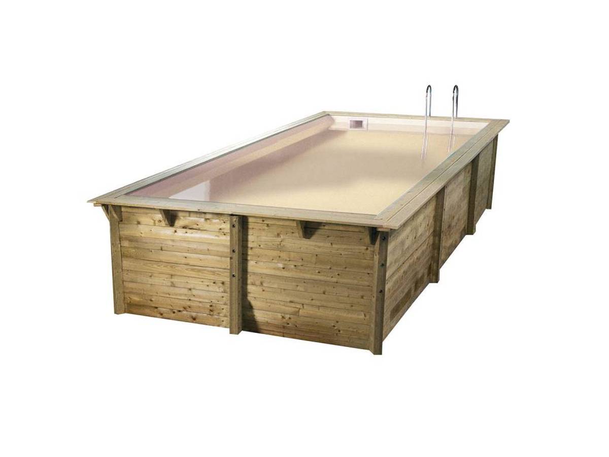 Ubbink - Kit piscine bois Ubbink Sunwater 5,55 x 3,00 x 1,40 m - Liner beige + Kit margelles - Imagen 1