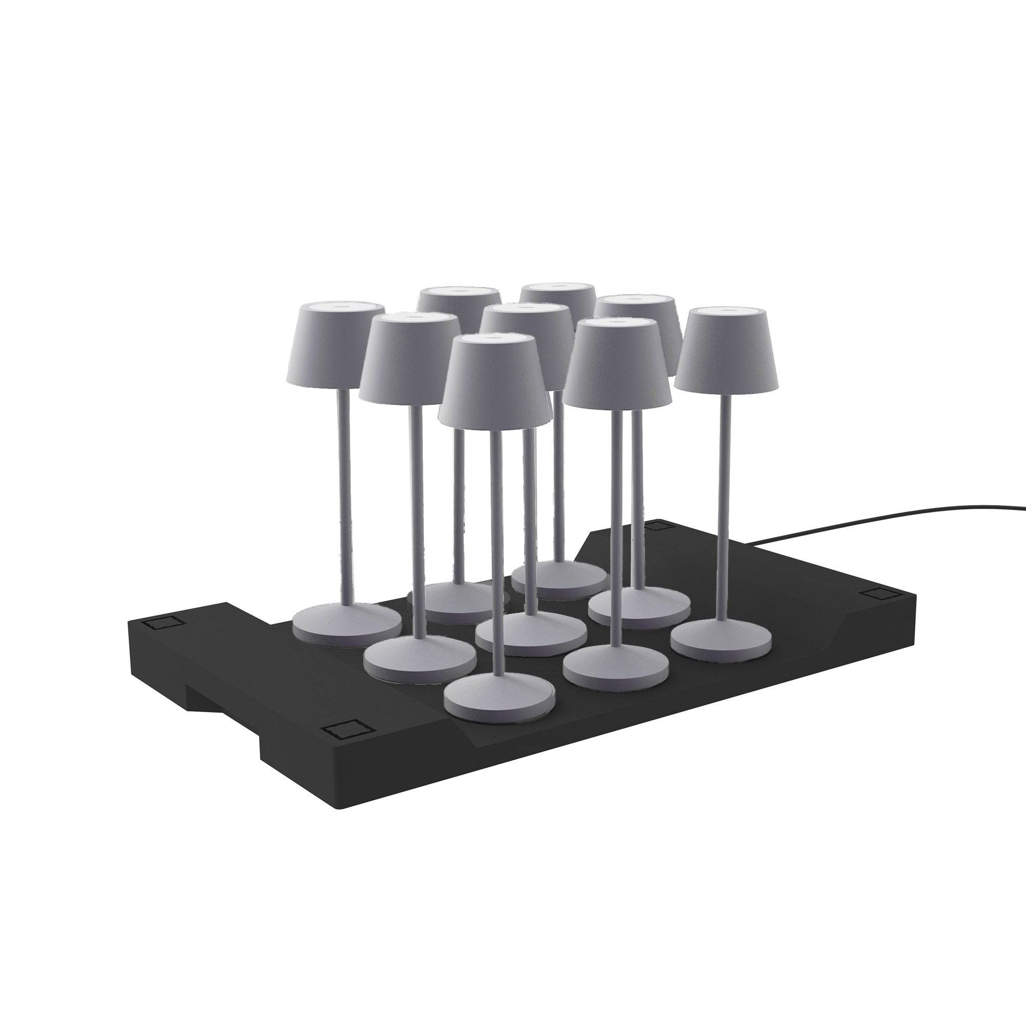 Lumisky - 9 Lampes de table EMILY Gris clair + base de chargement - Imagen 1