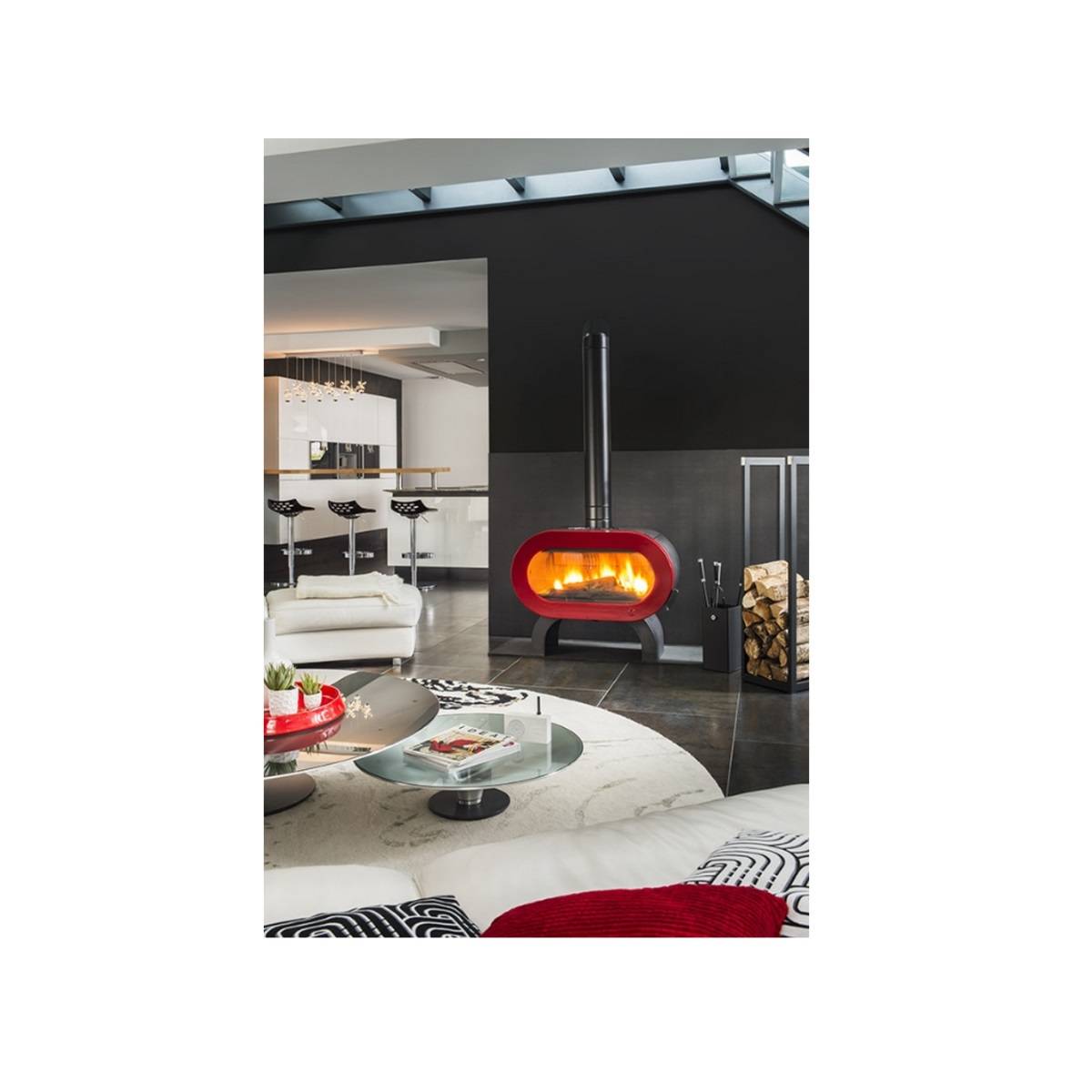 Invicta - Poêle à bois fonte 10kw rouge P647947 Invicta - Imagen 3