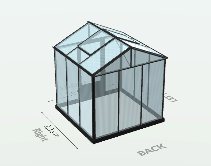 Serre en polycarbonate 8mm alvéolés - Euro Maxi - Laquée - 5m² - Noir fonce - L'atelier des serres - Imagen 7
