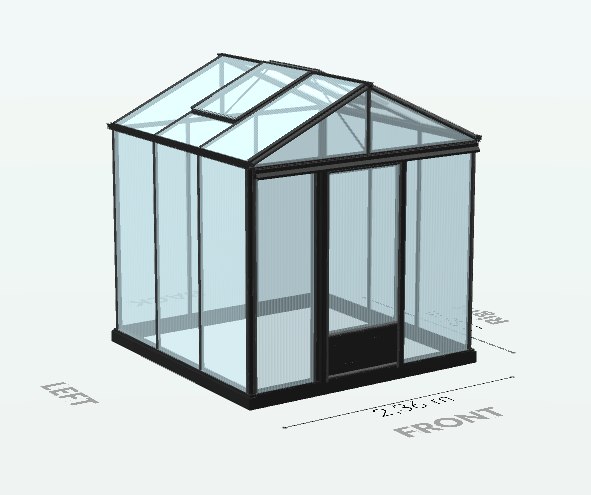 Serre en polycarbonate 8mm alvéolés - Euro Maxi - Laquée - 5m² - Noir fonce - L'atelier des serres - Imagen 6