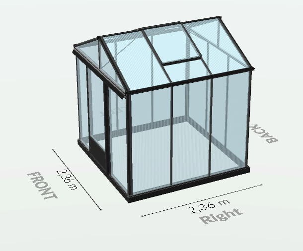Serre en polycarbonate 8mm alvéolés - Euro Maxi - Laquée - 5m² - Noir fonce - L'atelier des serres - Imagen 8