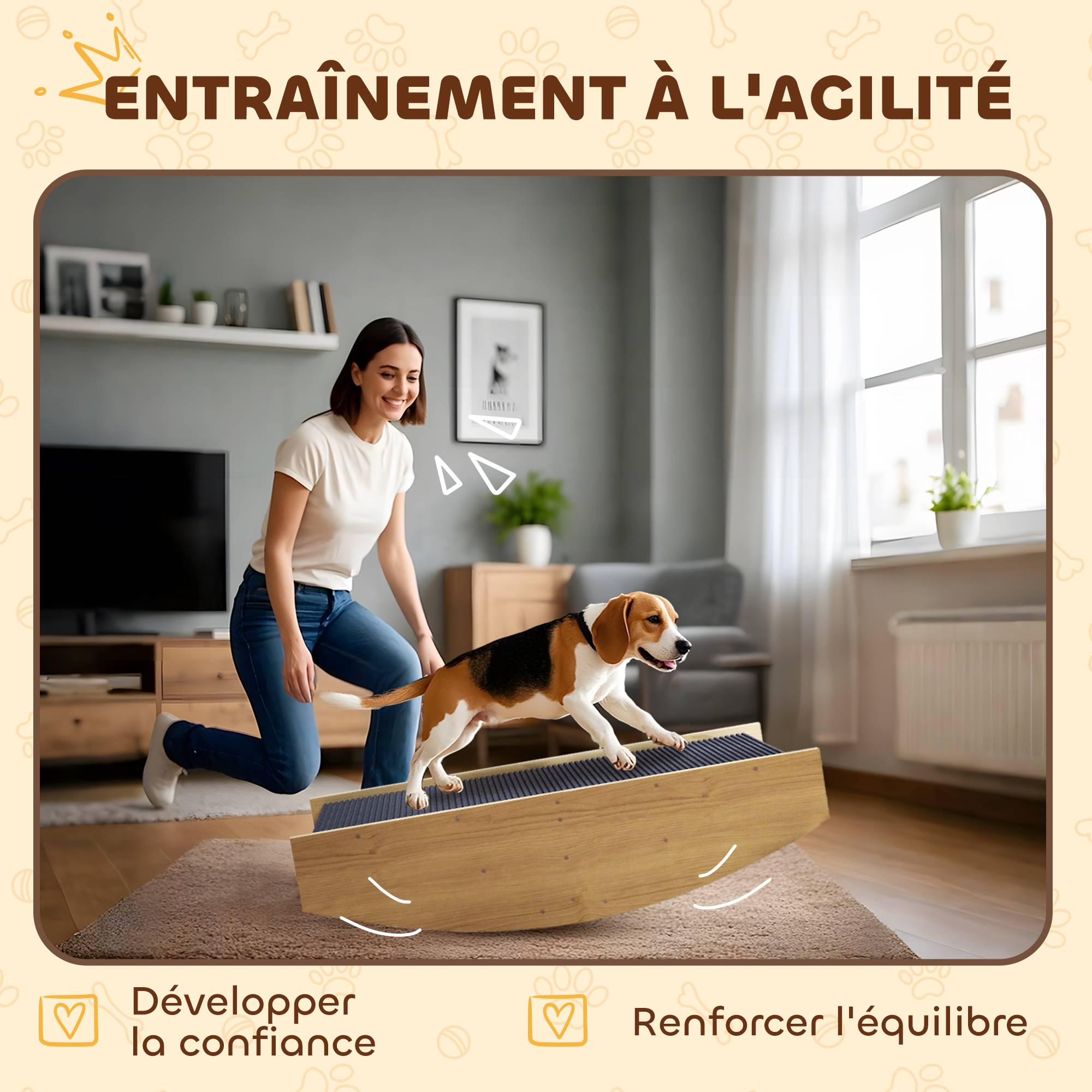 Escalier rampe pour chien bois naturel 80 x 39.5 x 20 cm - PANGIVO - Image 9