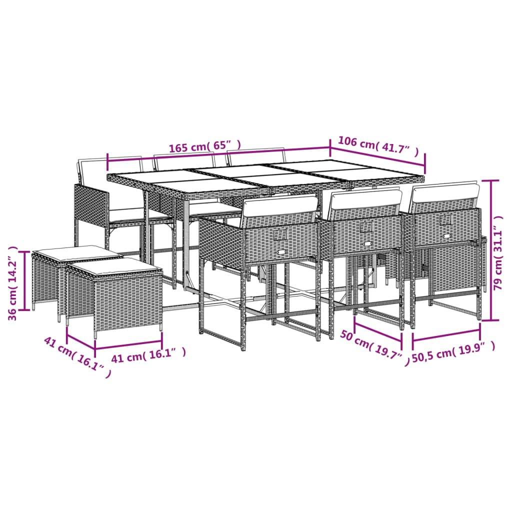Ensemble Repas Jardin 10 Places Résine Tressée Encastrable Verre Marron – ComfortXL Outdoor Living - Image 6