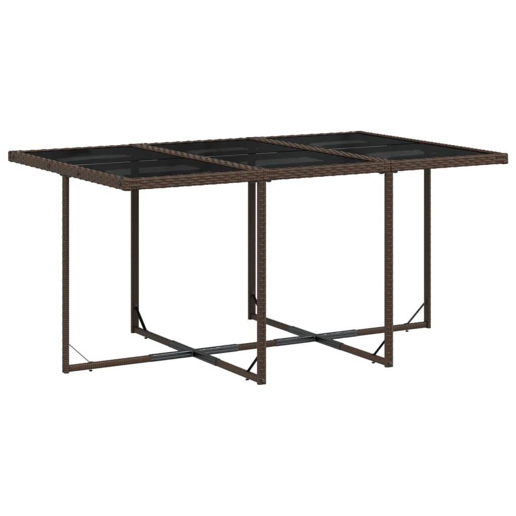 Ensemble Repas Jardin 10 Places Résine Tressée Encastrable Verre Marron – ComfortXL Outdoor Living - Image 4