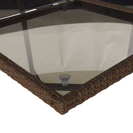 Ensemble Repas Jardin 10 Places Résine Tressée Encastrable Verre Marron – ComfortXL Outdoor Living - Image 5