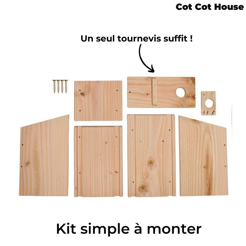 Nichoir à oiseaux en kit pour mésanges - Cot Cot House - Image 3