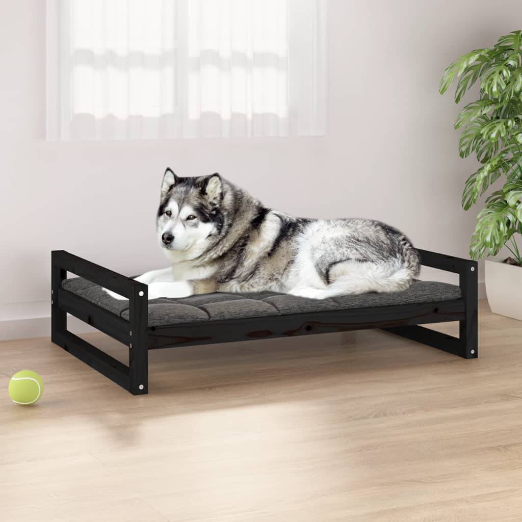 Vidaxl - Lit pour chien Noir 105,5x75,5x28 cm Bois de pin solide vidaXL 821491 - Imagen 1