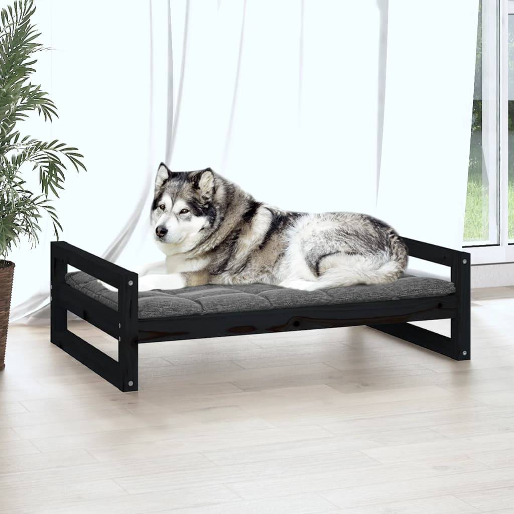 Vidaxl - Lit pour chien Noir 105,5x75,5x28 cm Bois de pin solide vidaXL 821491 - Imagen 4