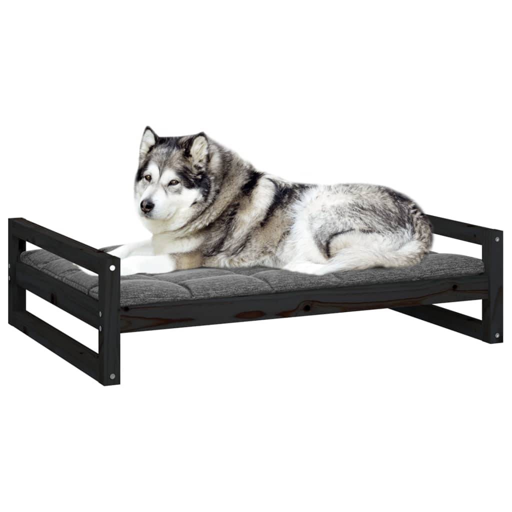 Vidaxl - Lit pour chien Noir 105,5x75,5x28 cm Bois de pin solide vidaXL 821491 - Imagen 5