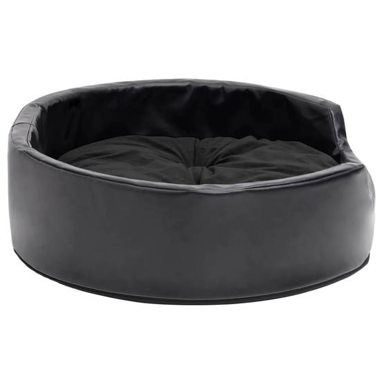 Lit pour chiens similicuir et peluche noir 69 x 59 x 19 cm - PANGIVO - Image 4