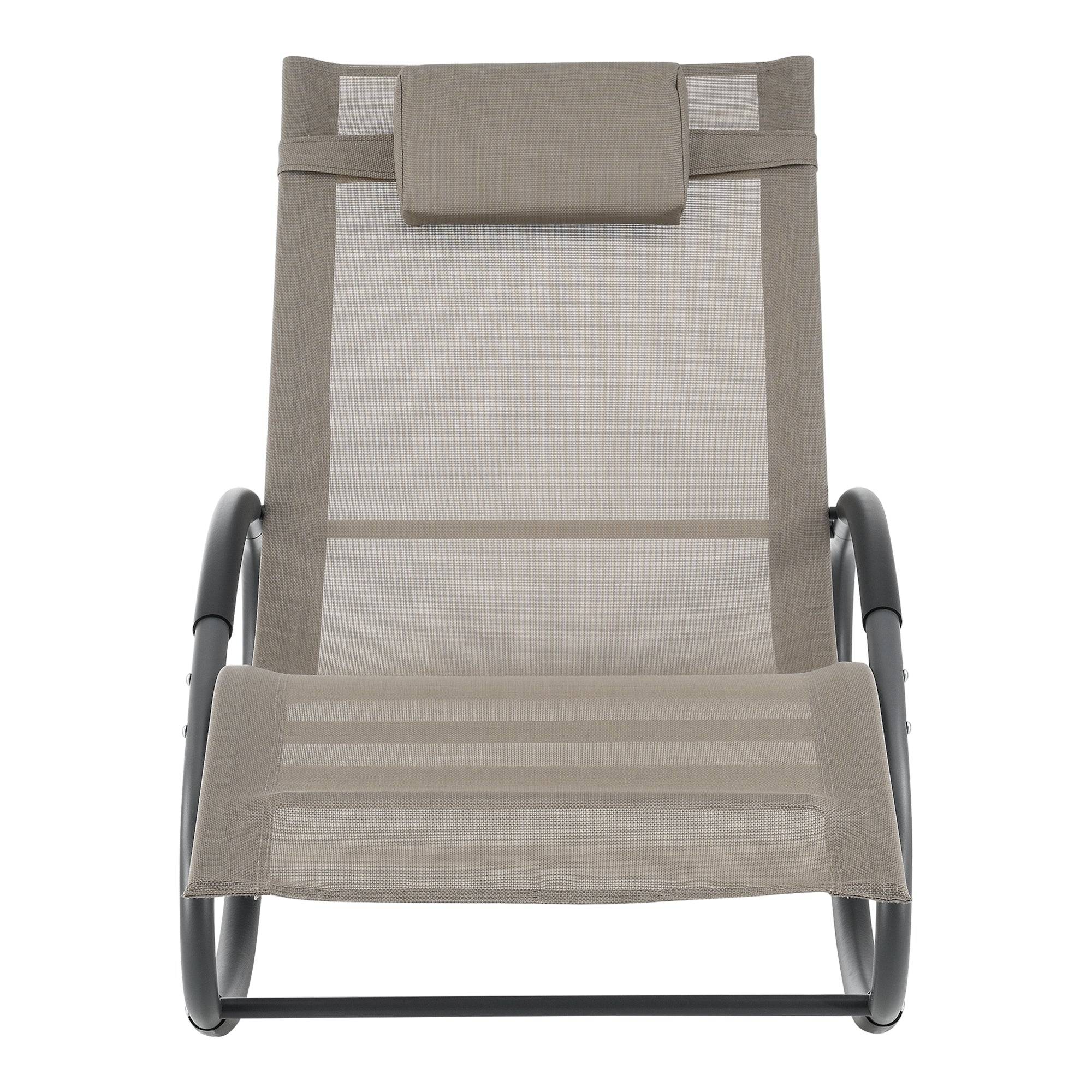 Helloshop26 - Lot de 2 bains de soleil à bascule almaluez acier textile beige - Imagen 3