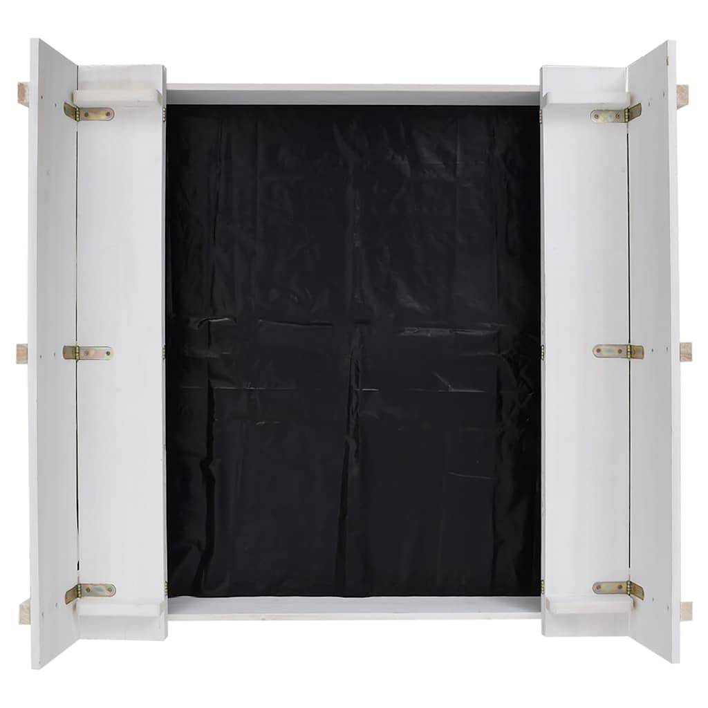 Bac à sable - Maison de jeu pour enfants Bois de sapin Blanc 95x90x15 cm - Image 5