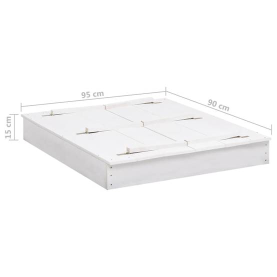 Bac à sable - Maison de jeu pour enfants Bois de sapin Blanc 95x90x15 cm - Image 8