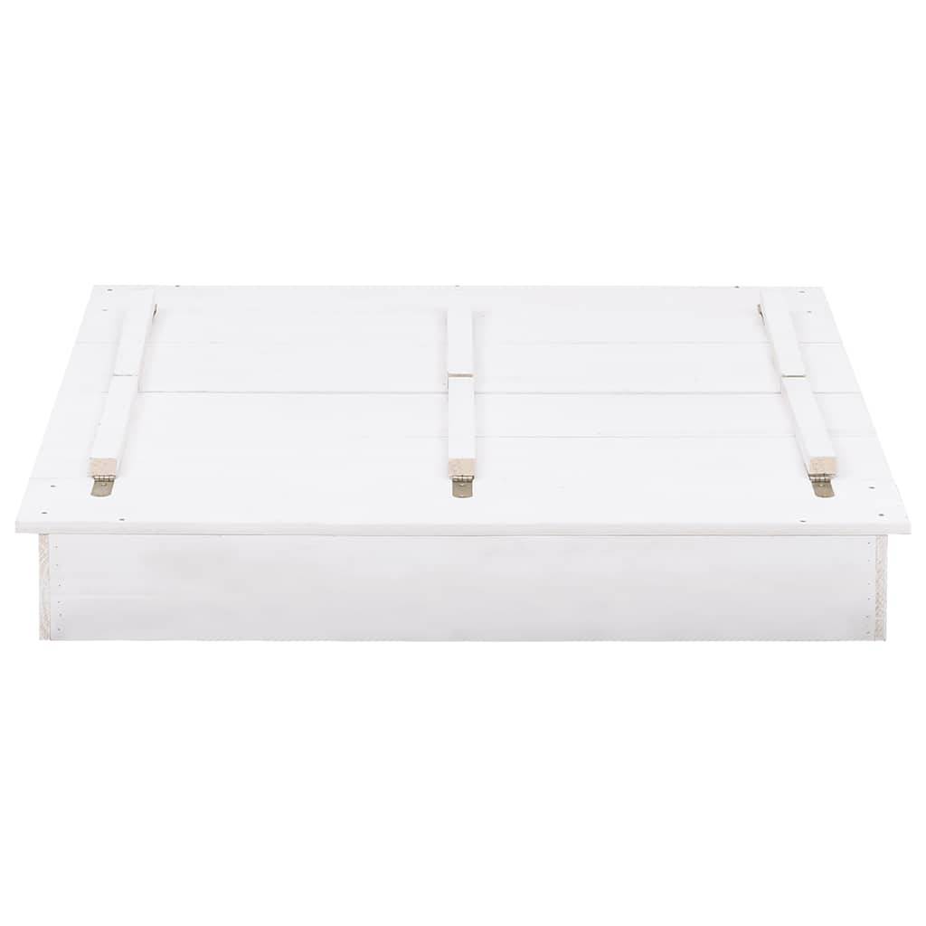 Bac à sable - Maison de jeu pour enfants Bois de sapin Blanc 95x90x15 cm - Image 4