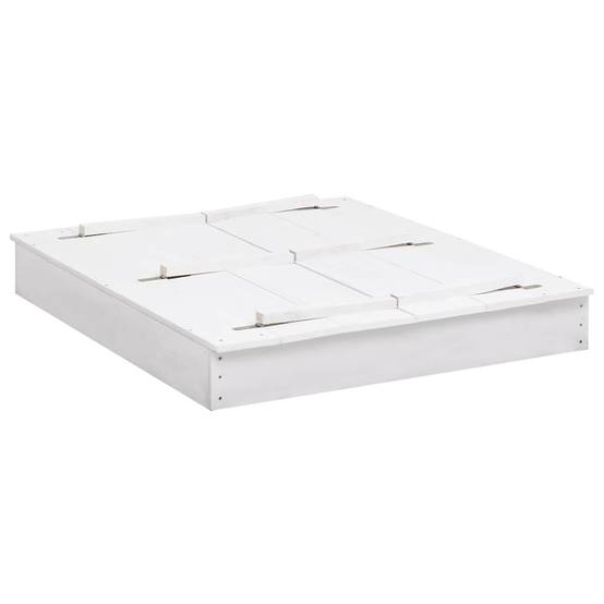 Bac à sable - Maison de jeu pour enfants Bois de sapin Blanc 95x90x15 cm - Image 1