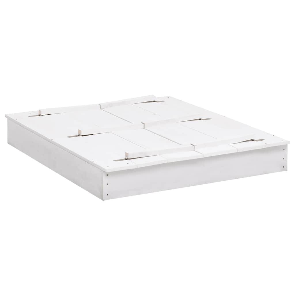 Bac à sable - Maison de jeu pour enfants Bois de sapin Blanc 95x90x15 cm - Image 1