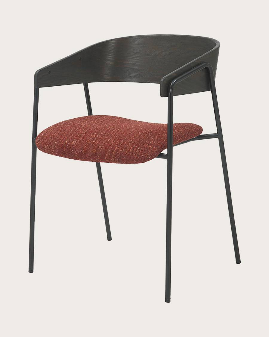 Wisla - Chaise en tissu avec dossier en bois et pieds en métal - UNIQKA - Imagen 4