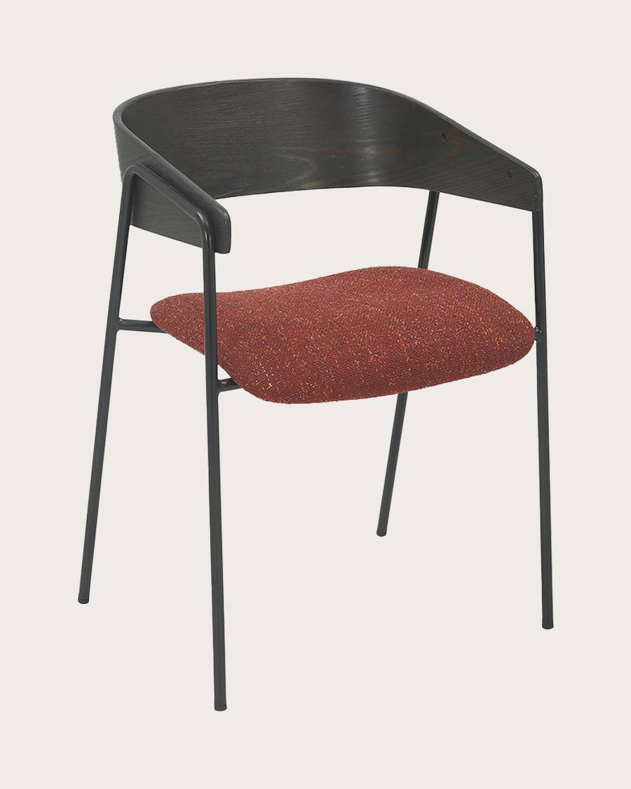Wisla - Chaise en tissu avec dossier en bois et pieds en métal - UNIQKA - Imagen 1