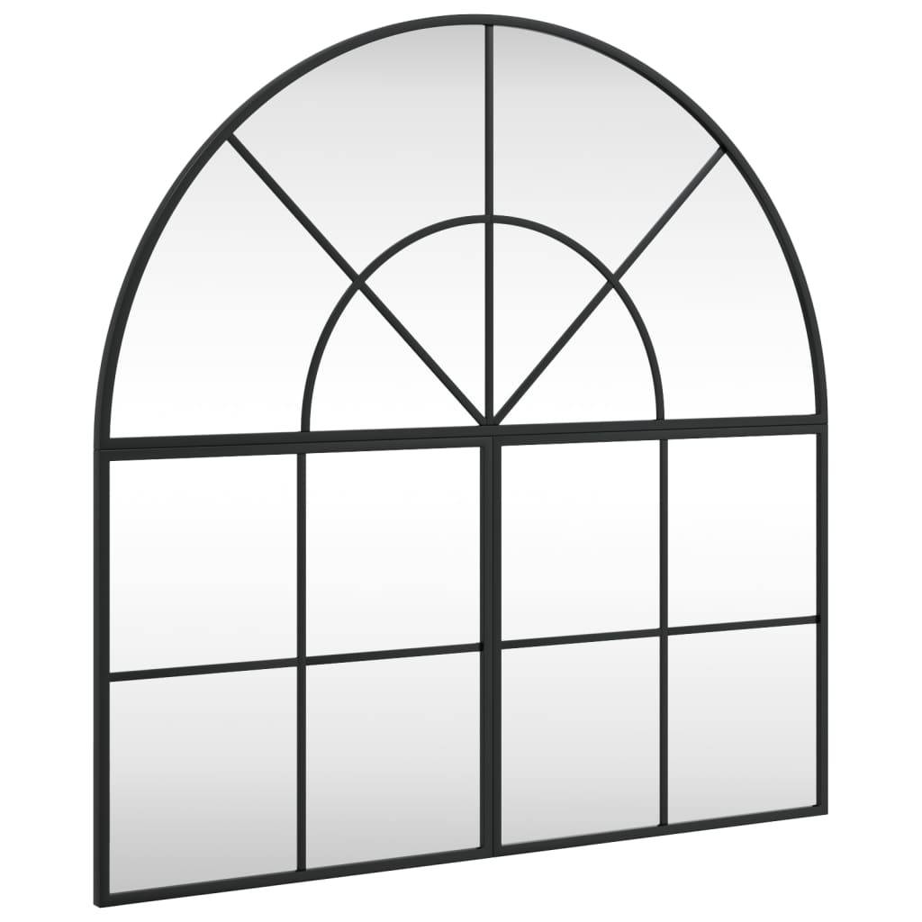 Maison Chic - Miroir mural - Miroir décoratif noir 80x80 cm arche fer - Image 1