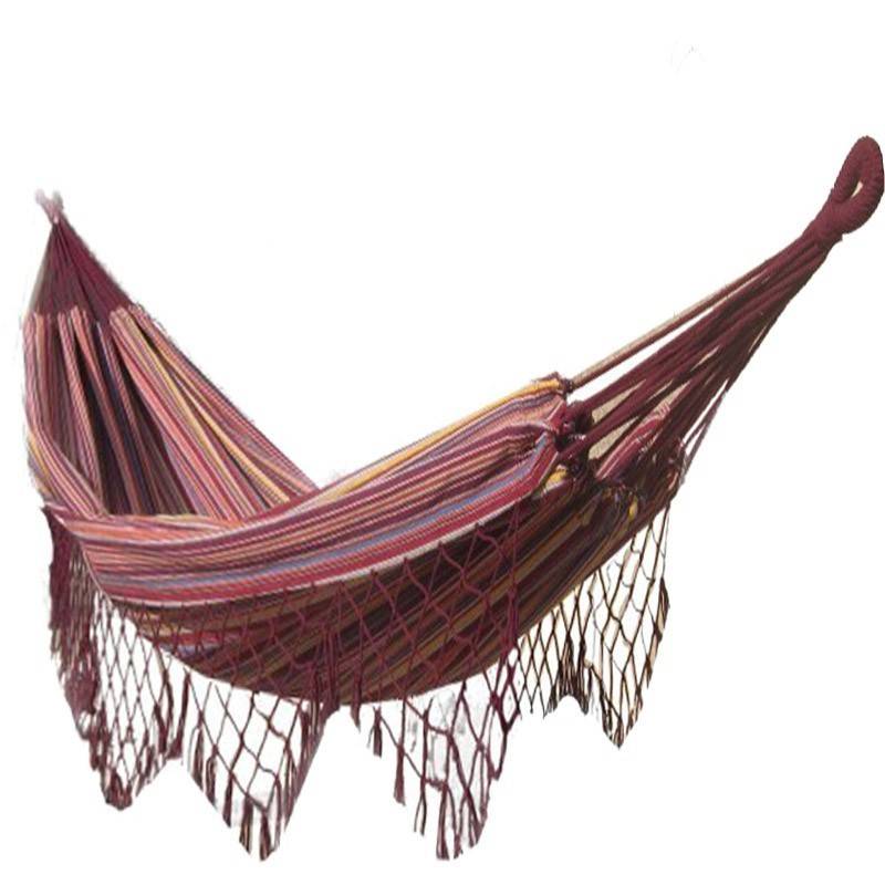 Hamac Detente - Hamac double avec franges bordeaux - Hamac Detente