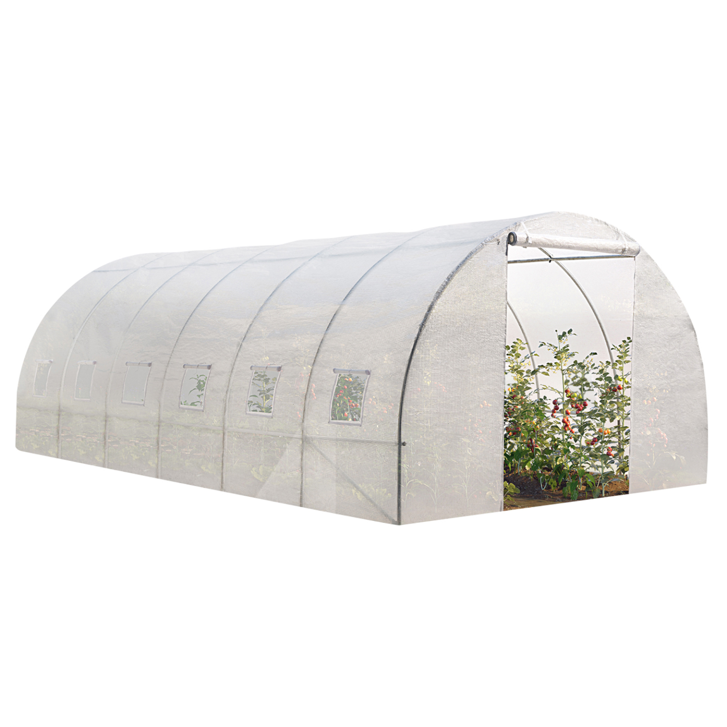Serre tunnel de jardin 18M² blanche gamme maraîchère CRIMÉE 6x3 M - Image 2