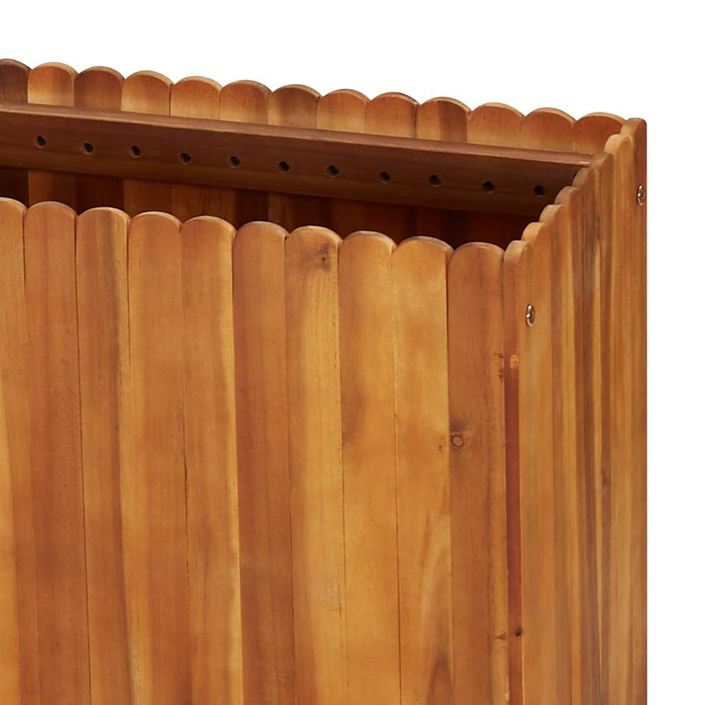 Jardinière lit surélevé plantes fleurs jardin 200 x 30 x 50 cm bois massif d'acacia - Image 5