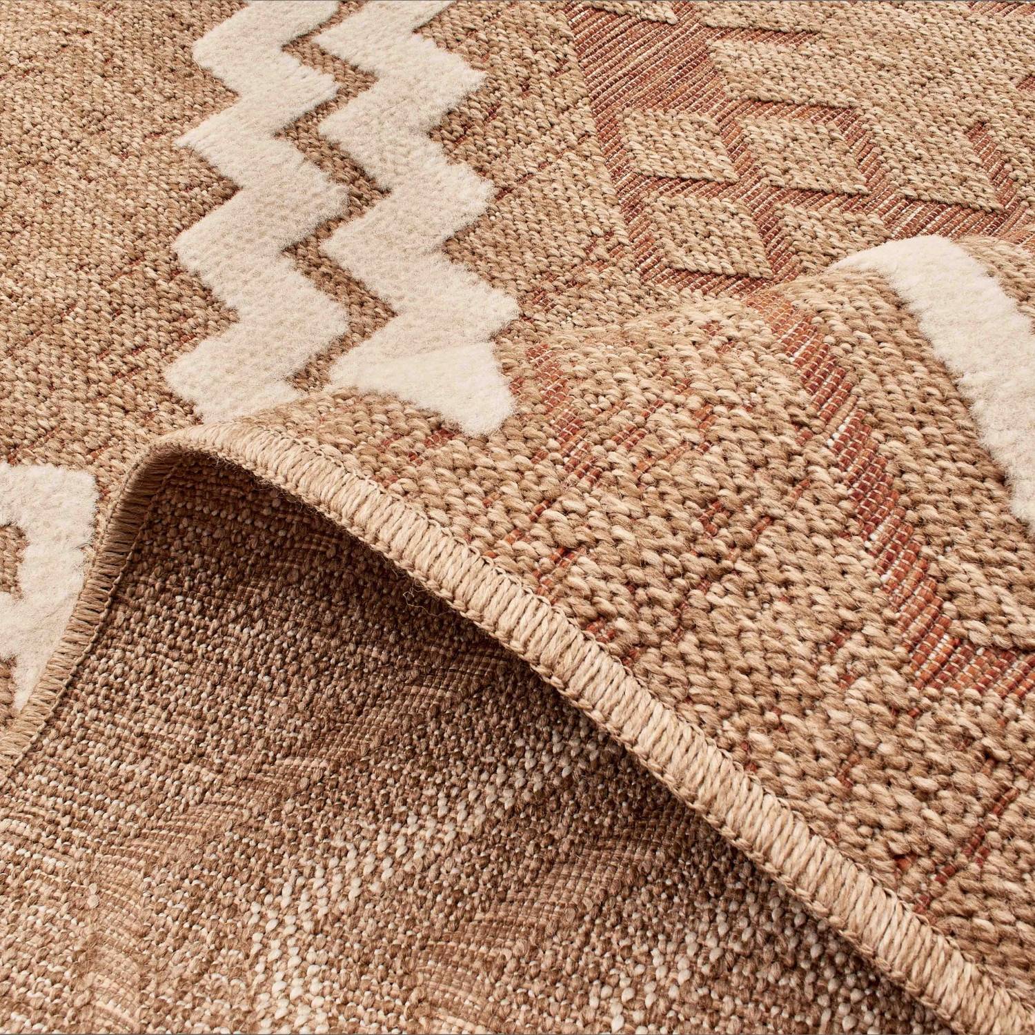 Autre - Tapis intérieur et extérieur en polypropylène marron 60x180cm - Imagen 3