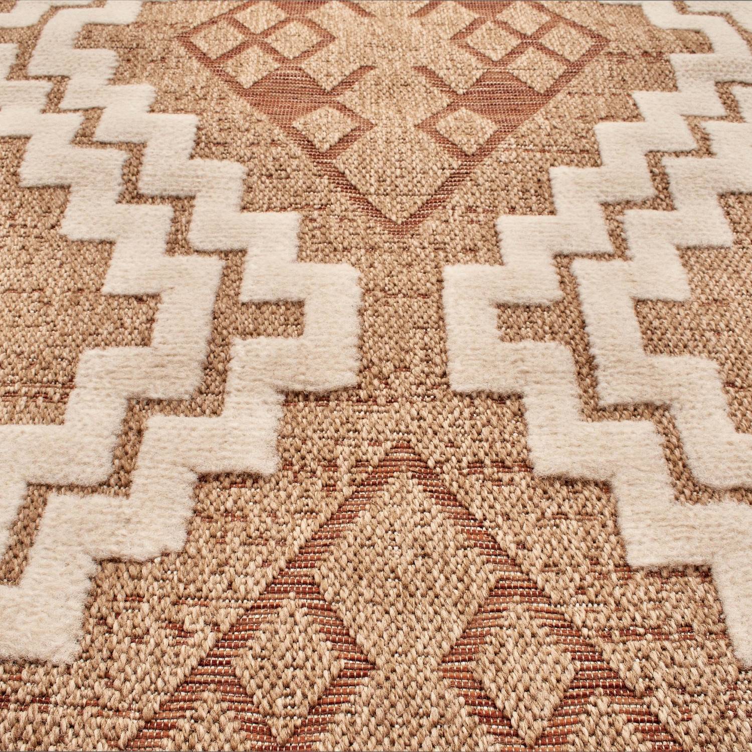 Autre - Tapis intérieur et extérieur en polypropylène marron 60x180cm - Imagen 2