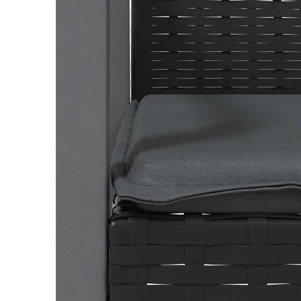 PANGIVO - Chaises de jardin rotin noir avec coussins 56,5 x 57 x 83 cm - PANGIVO - Image 7