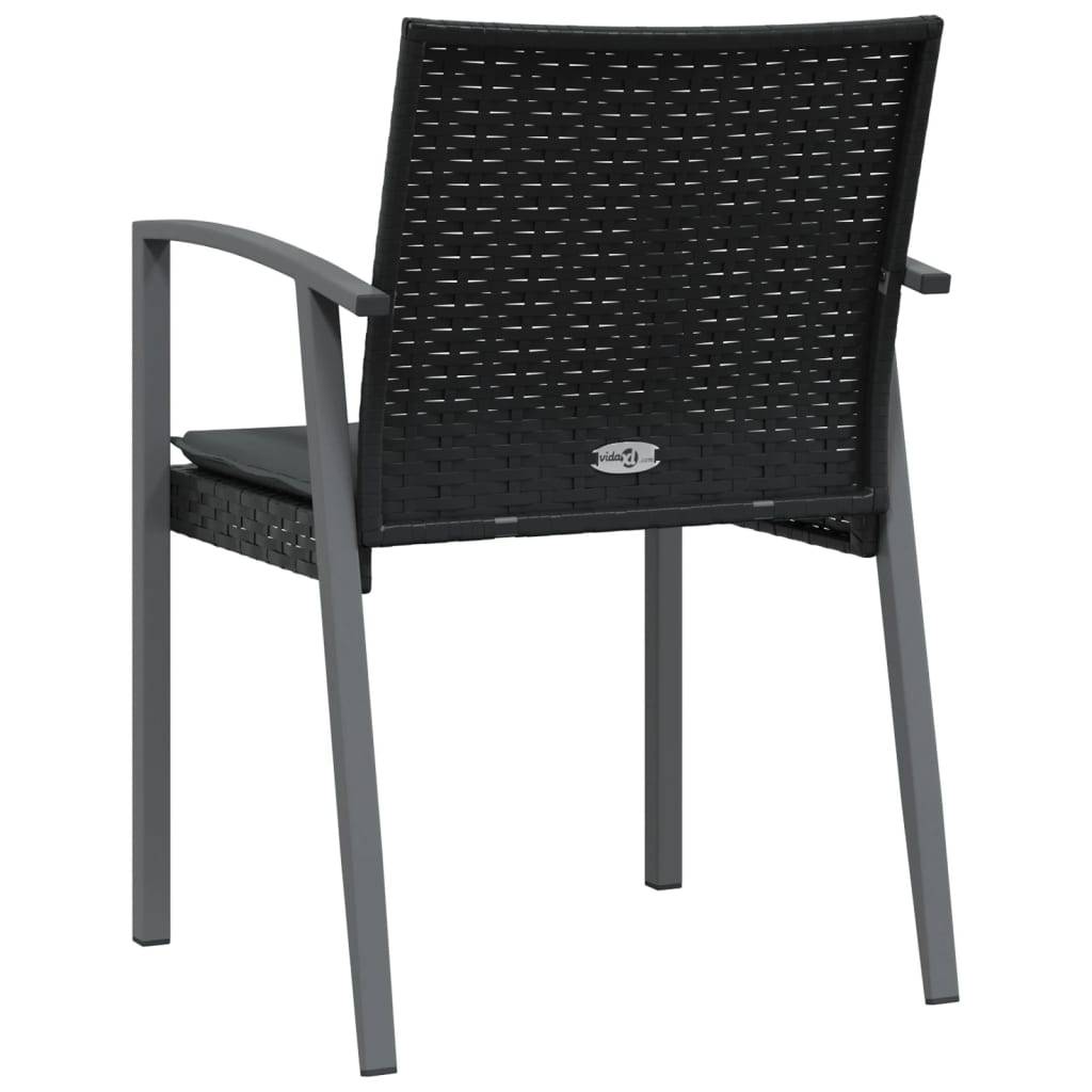 PANGIVO - Chaises de jardin rotin noir avec coussins 56,5 x 57 x 83 cm - PANGIVO - Image 6