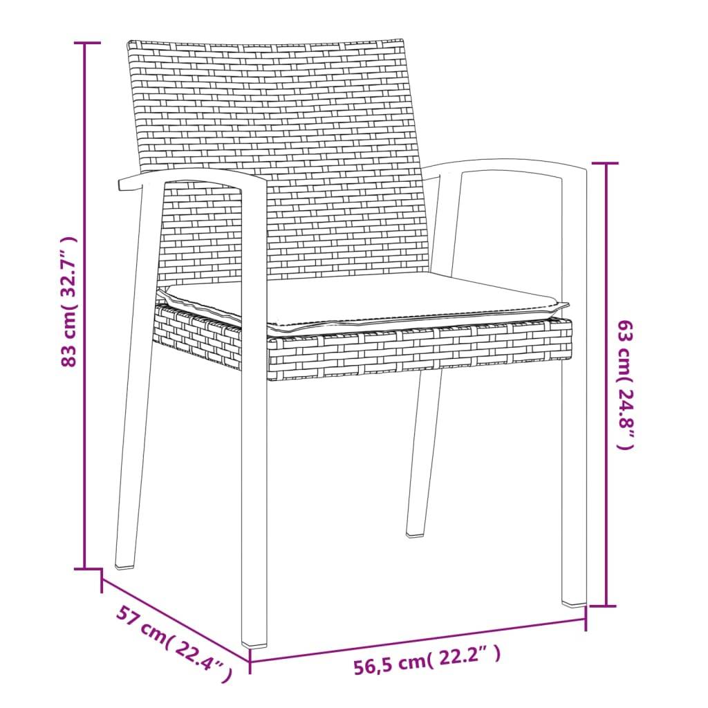 PANGIVO - Chaises de jardin rotin noir avec coussins 56,5 x 57 x 83 cm - PANGIVO - Image 9