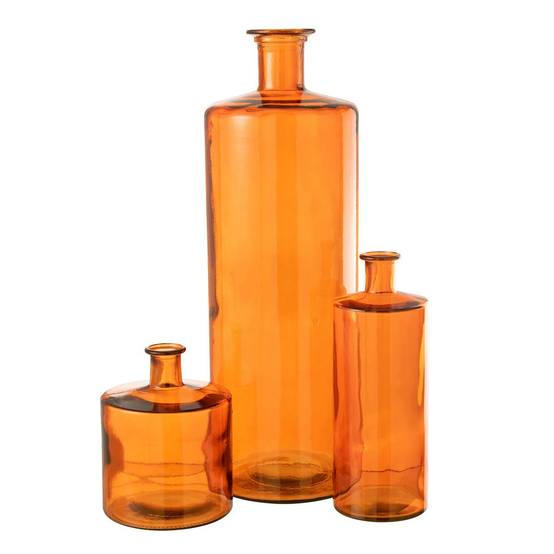Vase Déco en Verre "Bouteille" 74cm Orange - Image 2