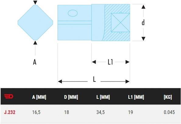 Augmentateur F3/8'' à M1/2'' - FACOM - J.232 - Image 2