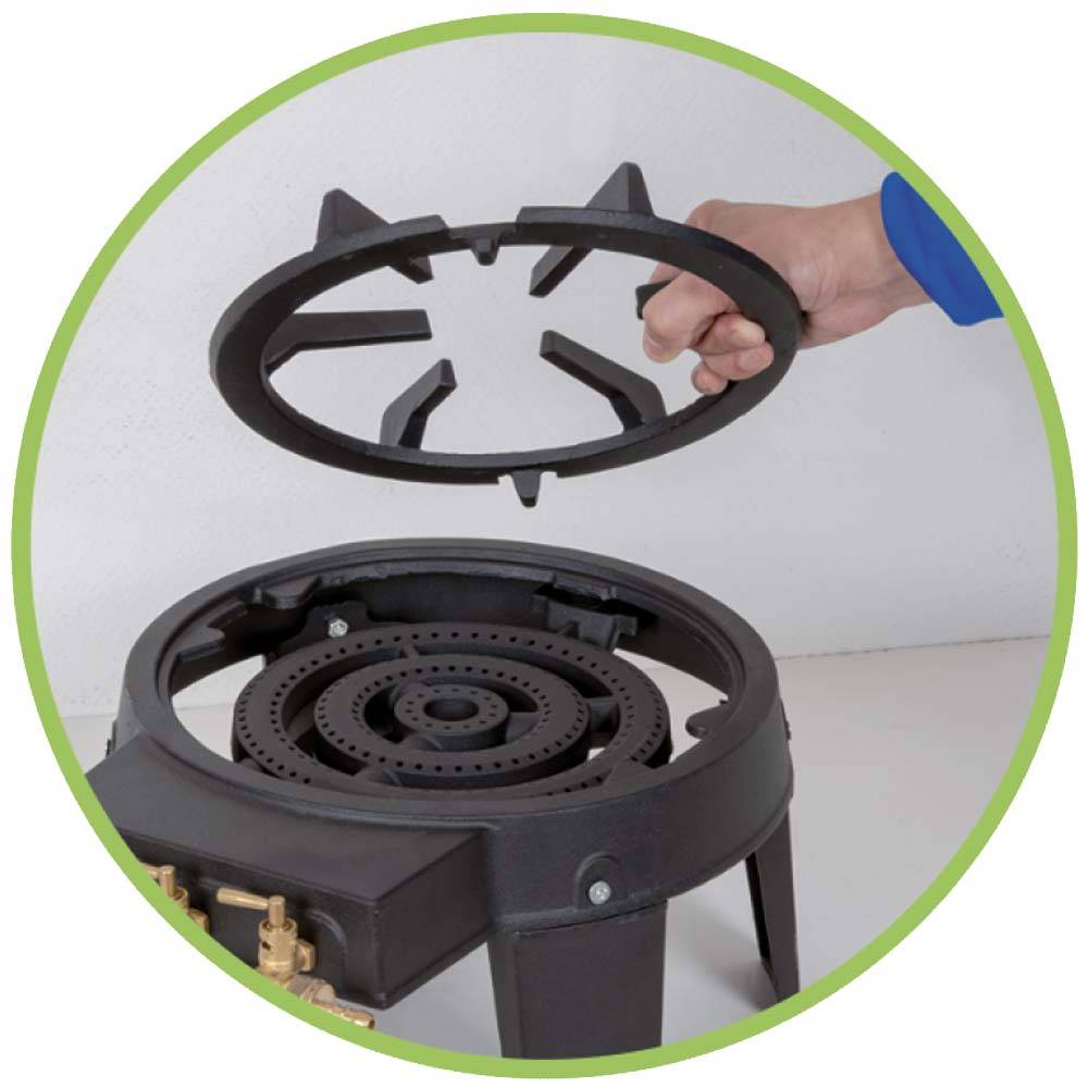 Ribimex - Réchaud gaz 3 feux 9000 W 4 pieds propane et butane - Imagen 2