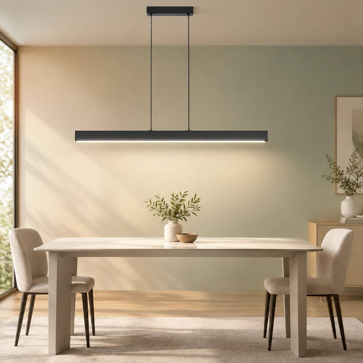 Suspension LED Dimmable Noire 100cm 36W Hauteur Reglable - Image 7
