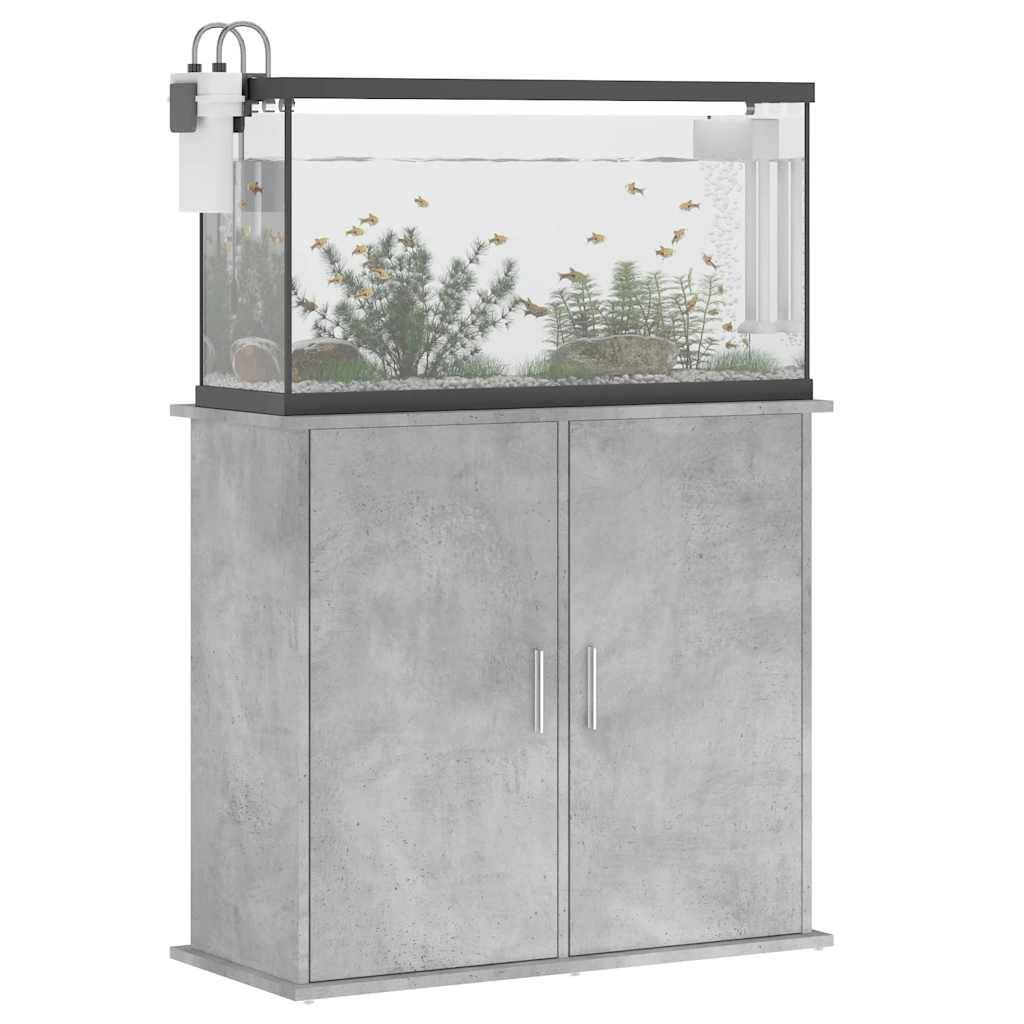 Support Aquarium Compact Rangement Fermé Style Industriel Gris Béton 81 cm - ComfortXL Outdoor Living - Image 4