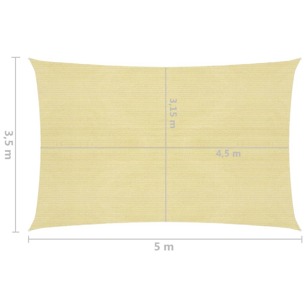 Helloshop26 - Voile toile d'ombrage parasol 160 g/m² PEHD 3,5 x 5 m beige - Imagen 6