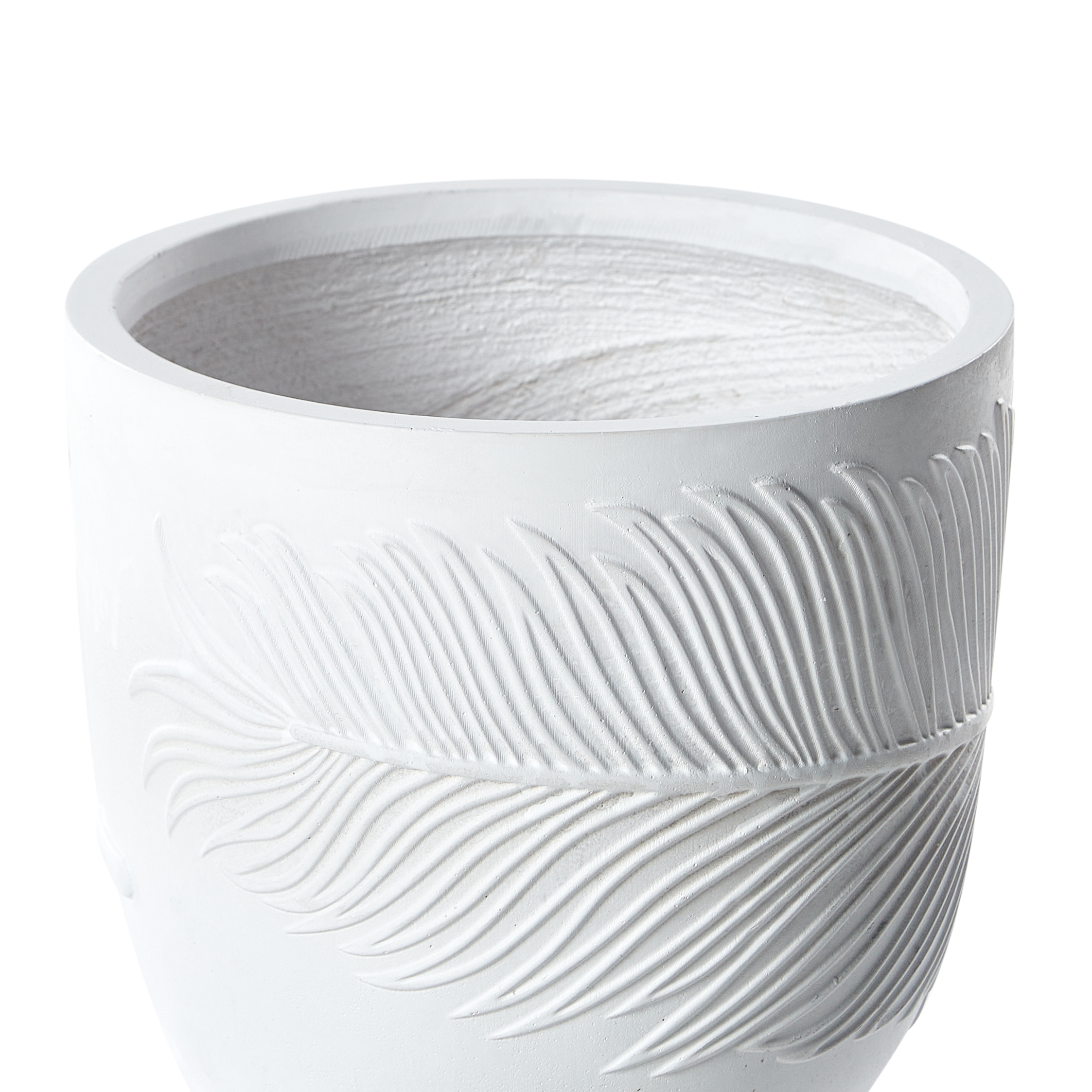 Cache-pot d'extérieur Fibre d'argile Blanc cassé FTERO - Beliani - Image 3