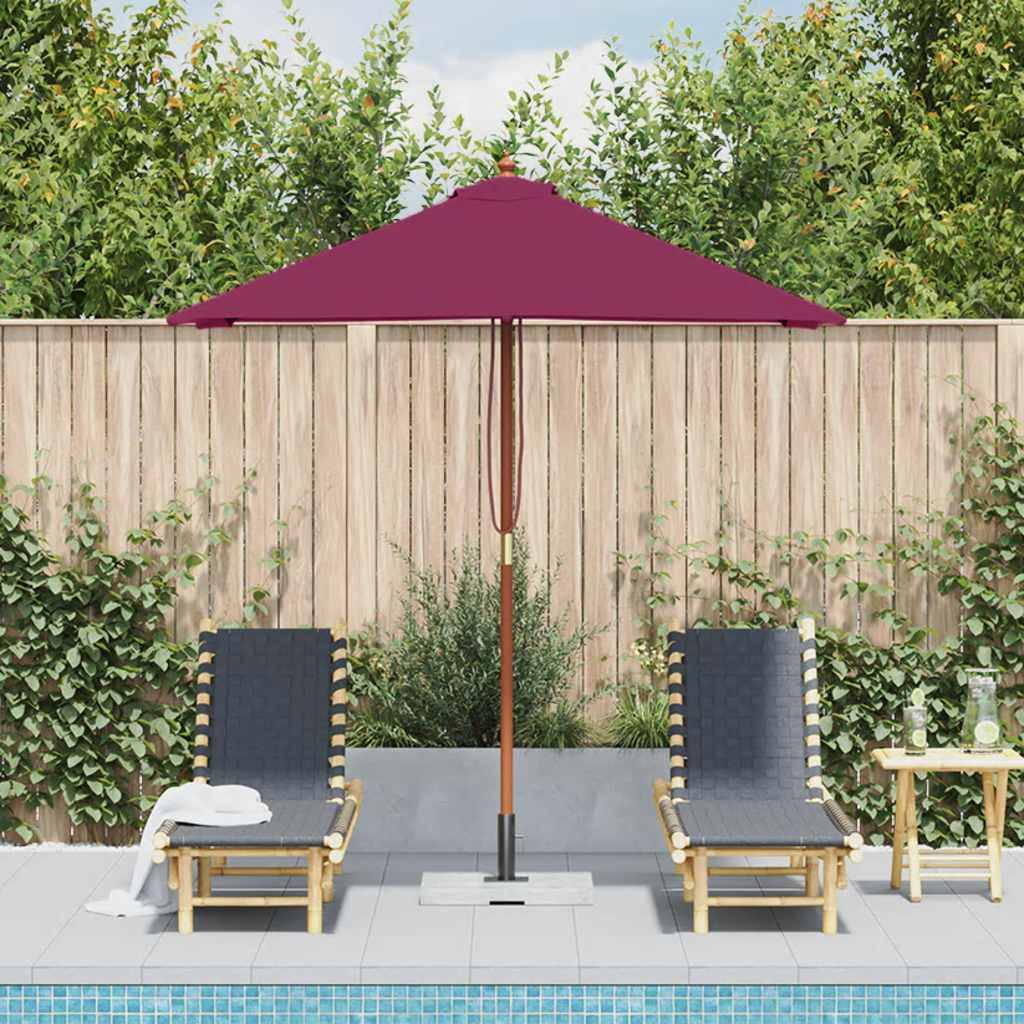 PANGIVO - Parasol extérieur avec mât en bambou, rouge bordeaux, 150 x 200 x 235 cm - PANGIVO - Image 3