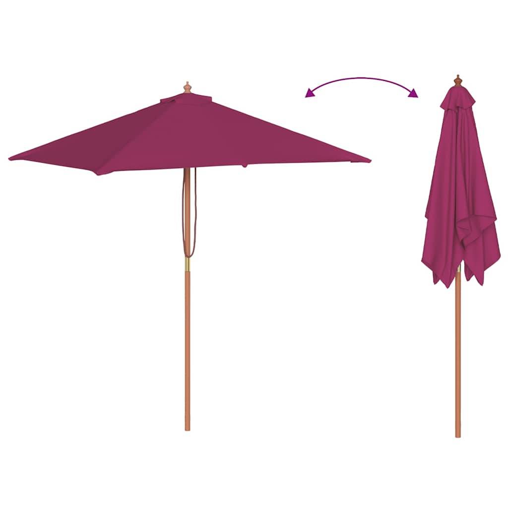 PANGIVO - Parasol extérieur avec mât en bambou, rouge bordeaux, 150 x 200 x 235 cm - PANGIVO - Image 6