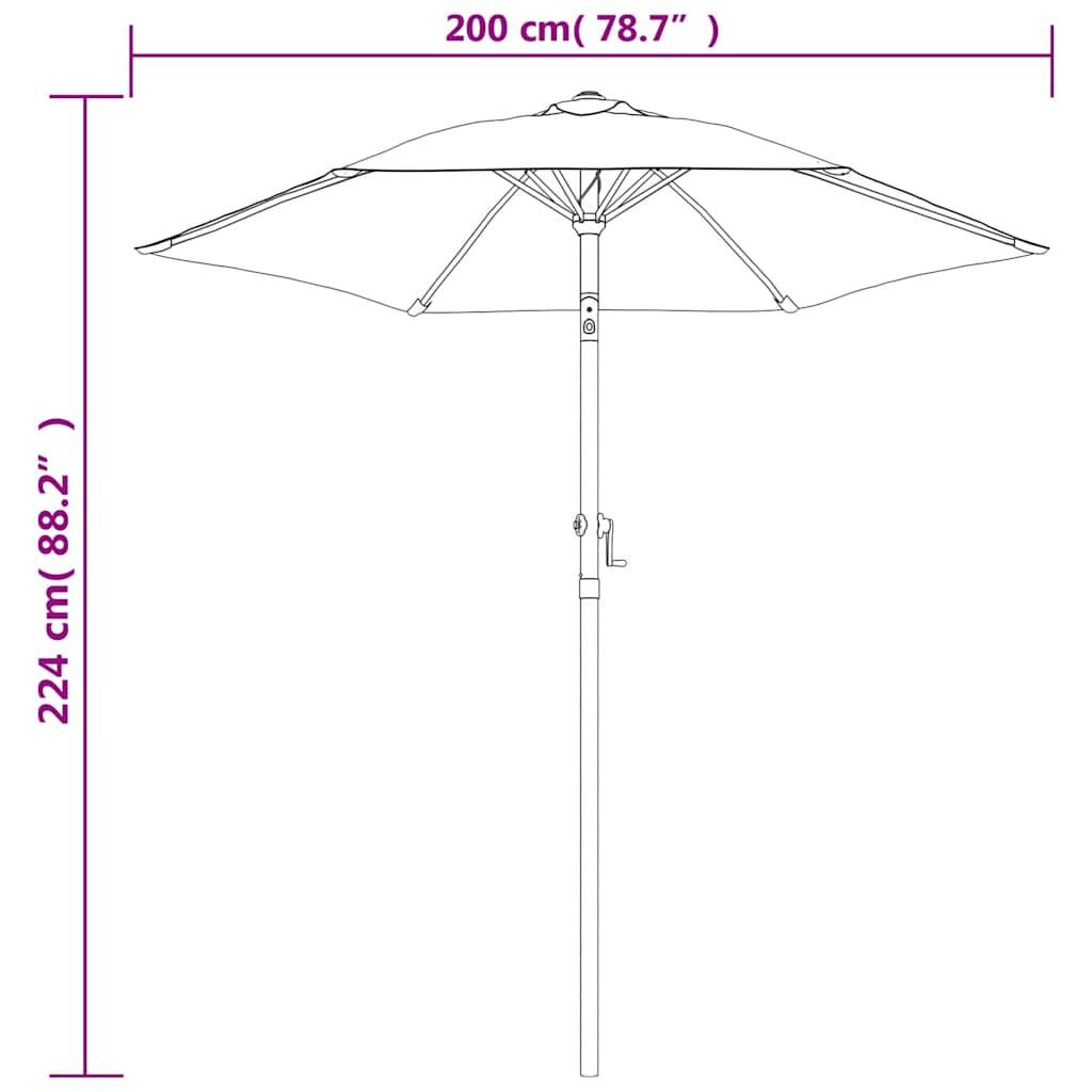PANGIVO - Parasol aluminium noir 200 x 200 x 224 cm - PANGIVO - Image 8