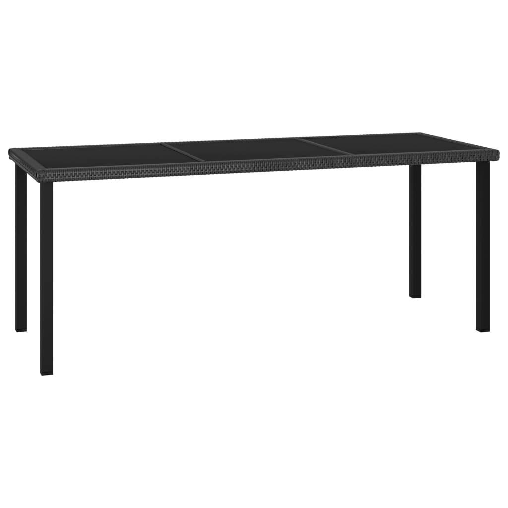 Maison Chic - Table à dîner de jardin - Table d'extérieur - Table de jardin Noir 180x70x73 cm Résine tressée - Image 2