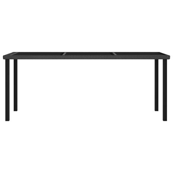 Maison Chic - Table à dîner de jardin - Table d'extérieur - Table de jardin Noir 180x70x73 cm Résine tressée - Image 1
