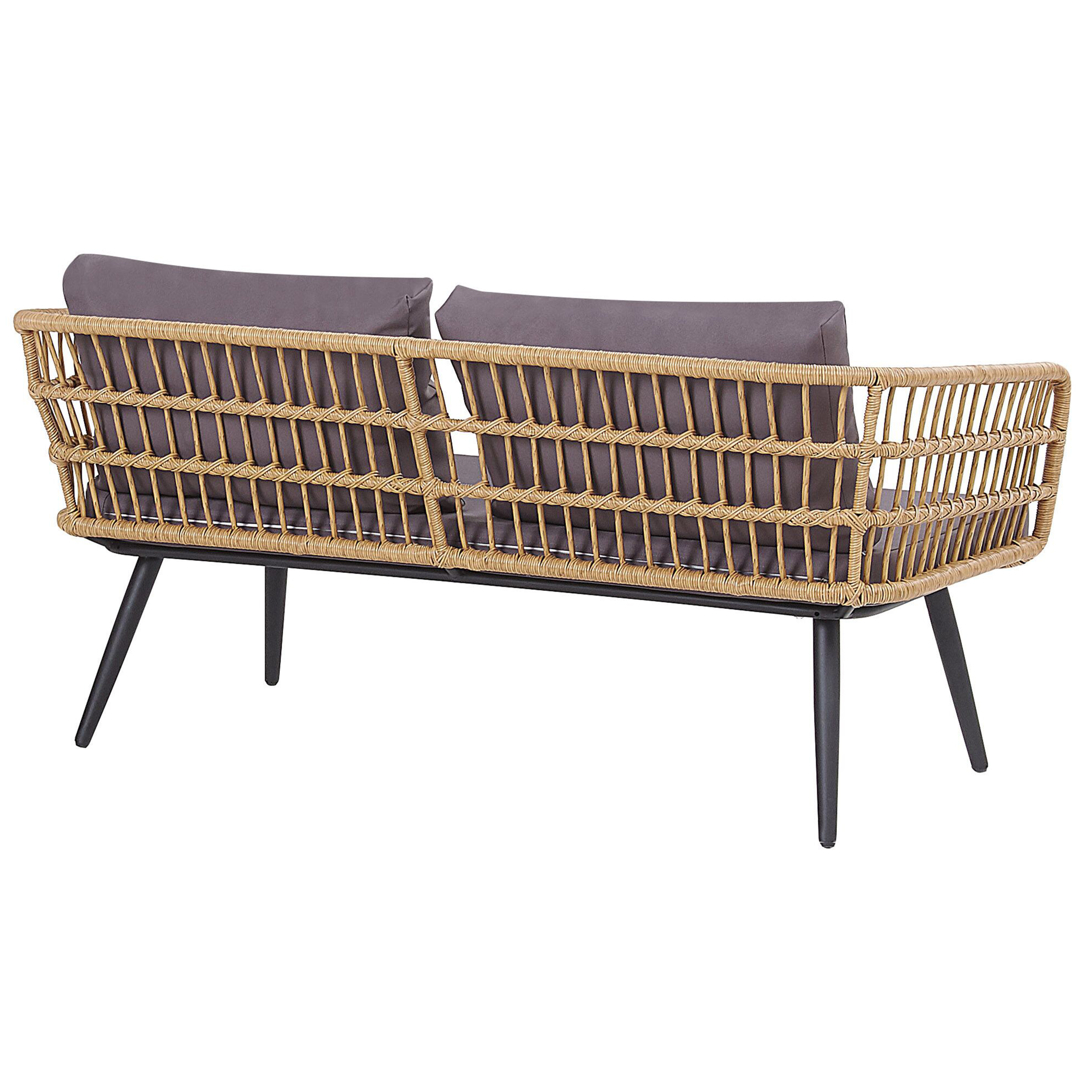 Beliani - Set de jardin, 4 Personnes Polyrotin Beige FOBELLO - Beliani - Imagen 6
