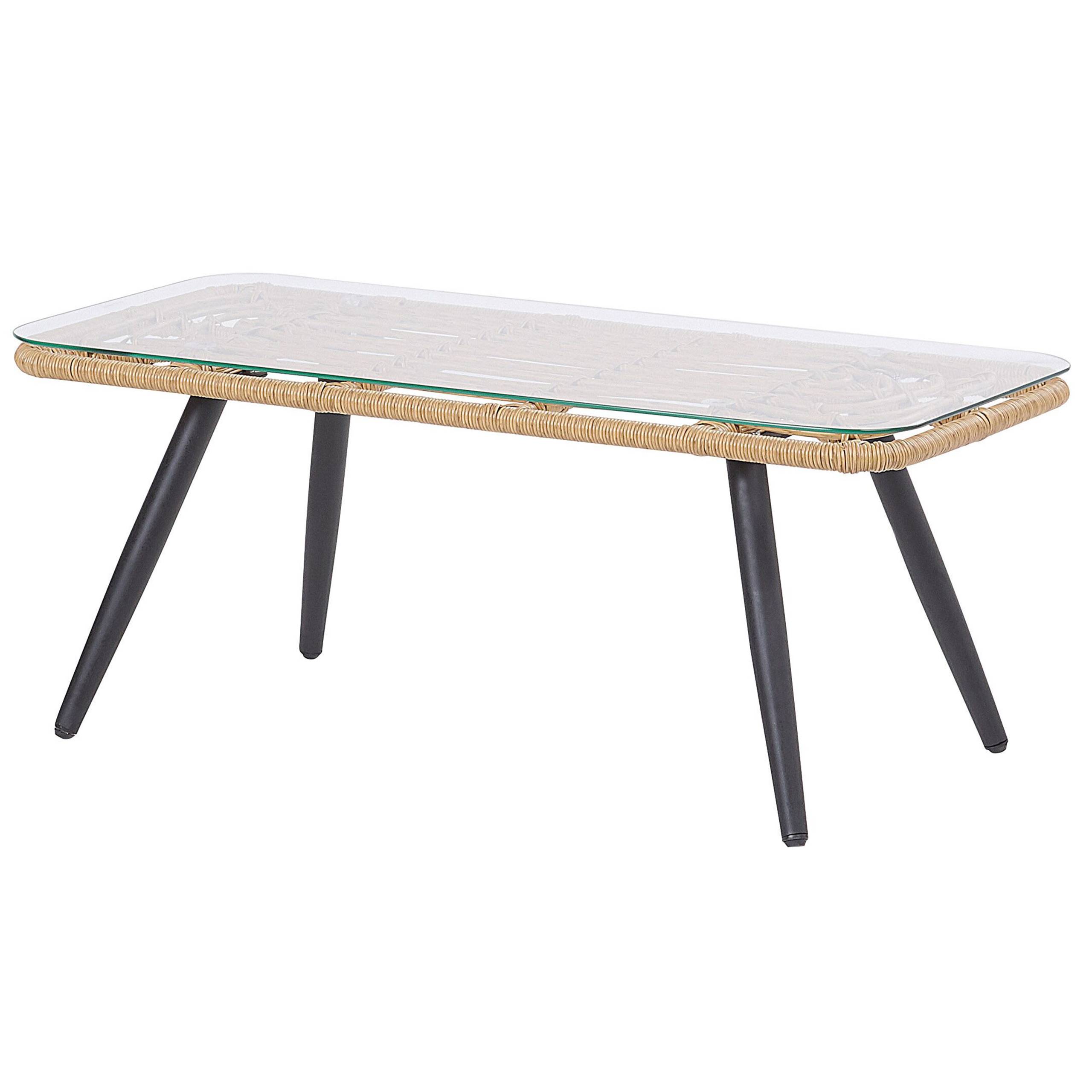 Beliani - Set de jardin, 4 Personnes Polyrotin Beige FOBELLO - Beliani - Imagen 9